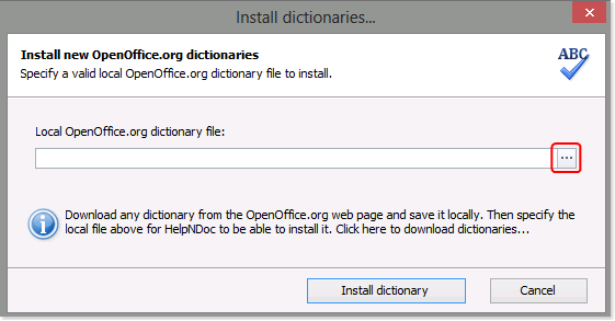 Locate and install a new dictionary